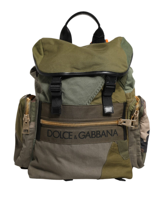 Sac à dos patchwork vert militaire Dolce & Gabbana