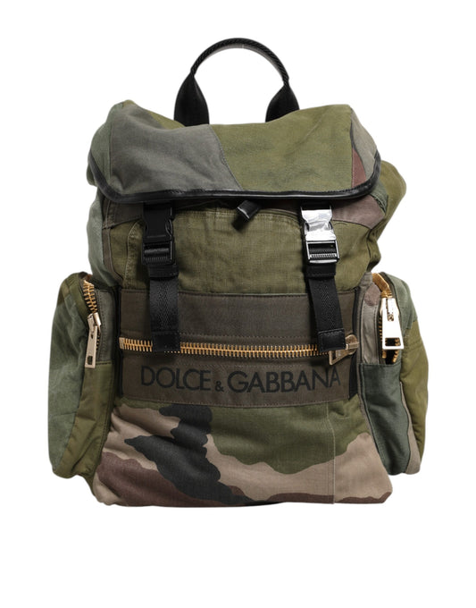 Sac à dos patchwork vert militaire Dolce & Gabbana