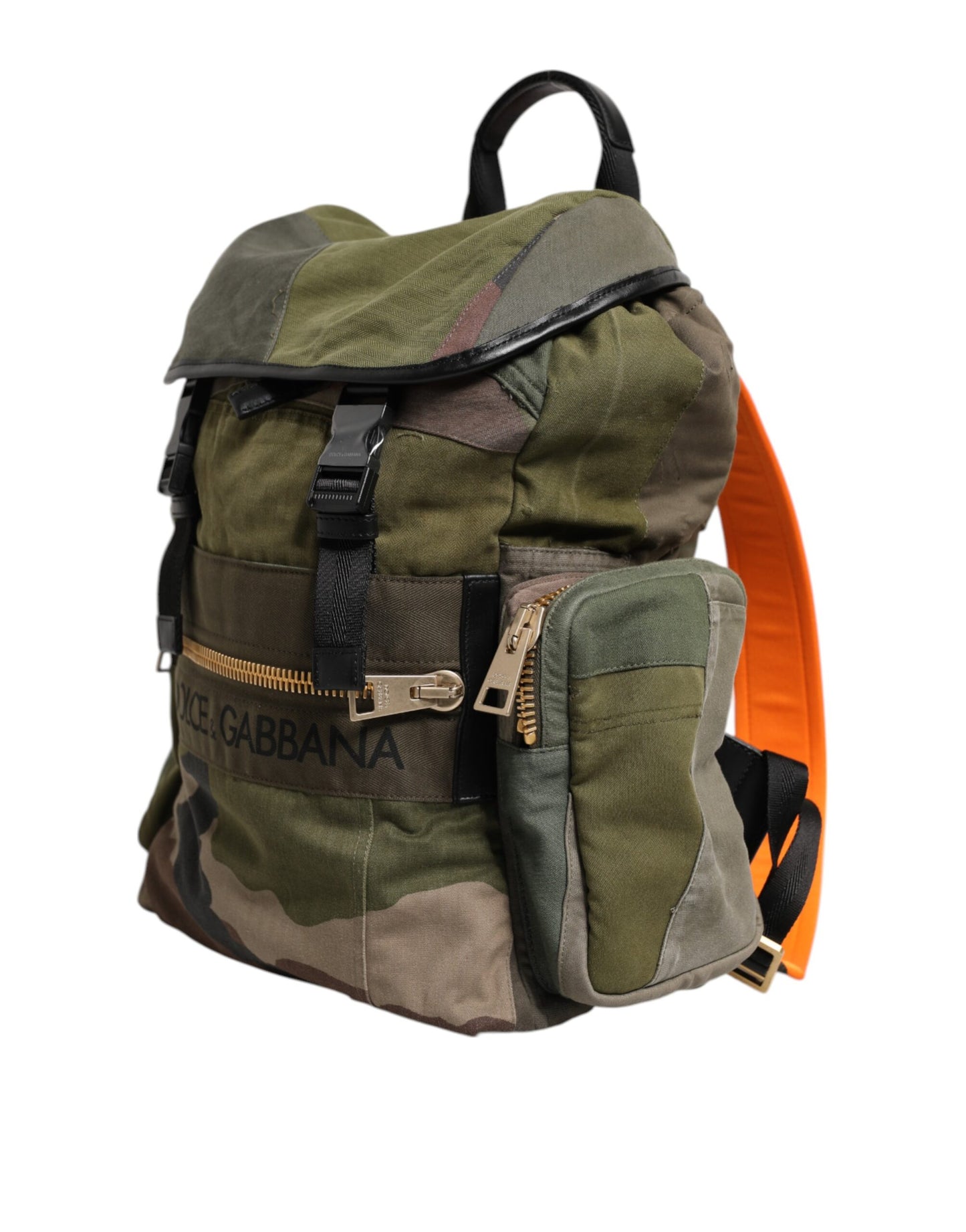 Sac à dos patchwork vert militaire Dolce & Gabbana