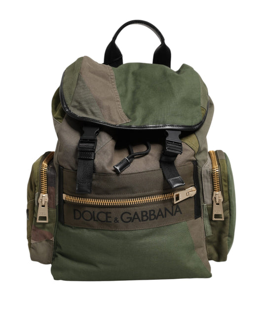 Sac à dos patchwork vert militaire Dolce & Gabbana