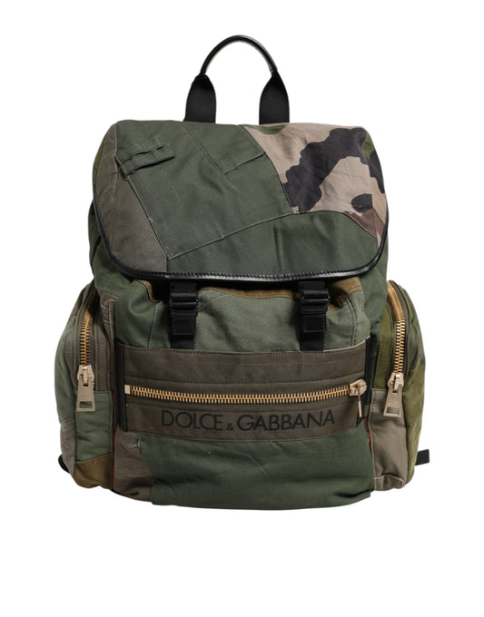 Sac à dos patchwork vert militaire Dolce & Gabbana