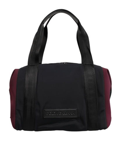 Sac de voyage à bandoulière Dolce & Gabbana noir bordeaux