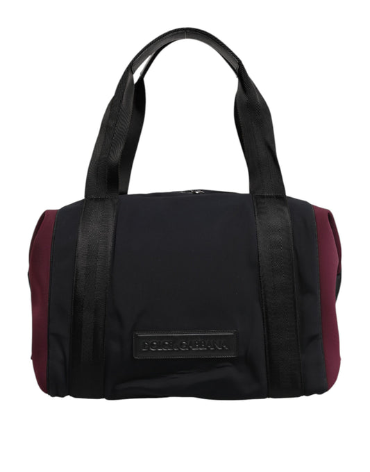 Sac de voyage à bandoulière Dolce & Gabbana noir bordeaux