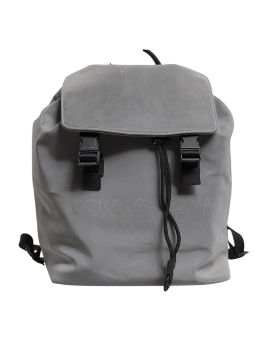 Sac à dos à cordon de serrage Dolce & Gabbana gris Palermo avec boucles réfléchissantes