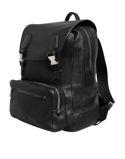 Sac à dos Palermo noir Dolce & Gabbana en cuir de veau martelé
