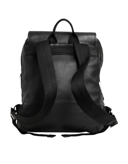 Sac à dos Palermo noir Dolce & Gabbana en cuir de veau martelé
