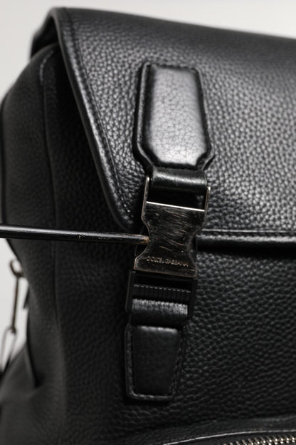 Sac à dos Palermo noir Dolce & Gabbana en cuir de veau martelé