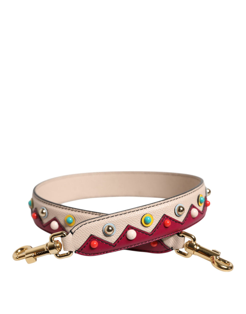 Dolce & Gabbana Sac à Main en Cuir Beige et Rouge avec Bandoulière