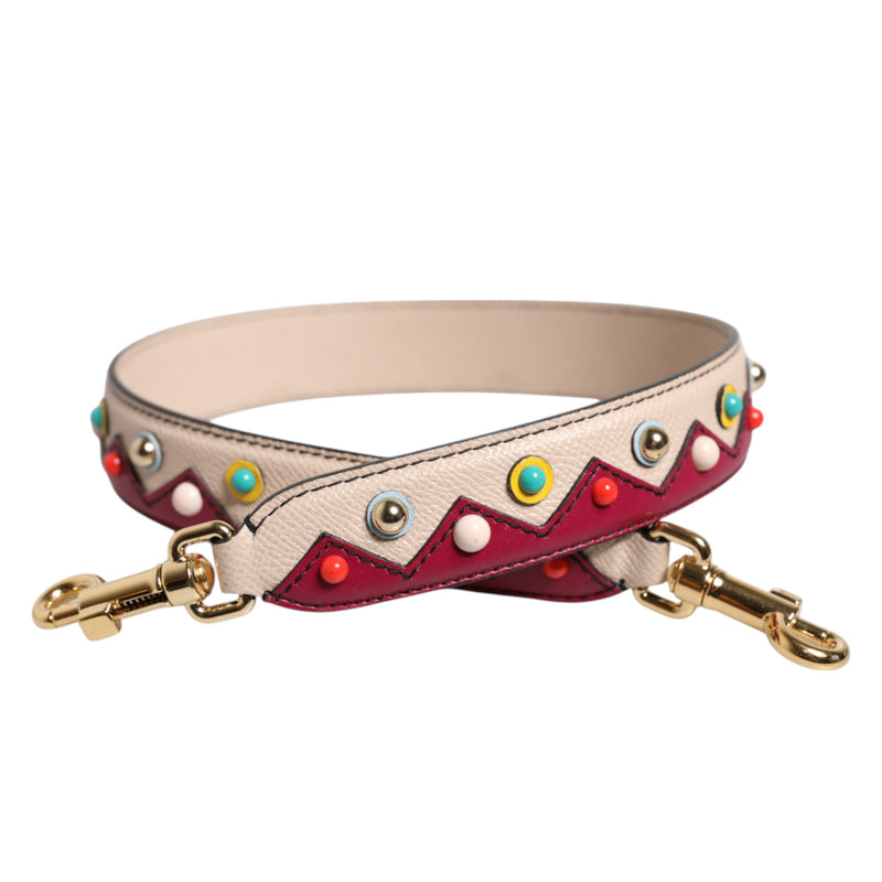 Dolce & Gabbana Sac à Main en Cuir Beige et Rouge avec Bandoulière