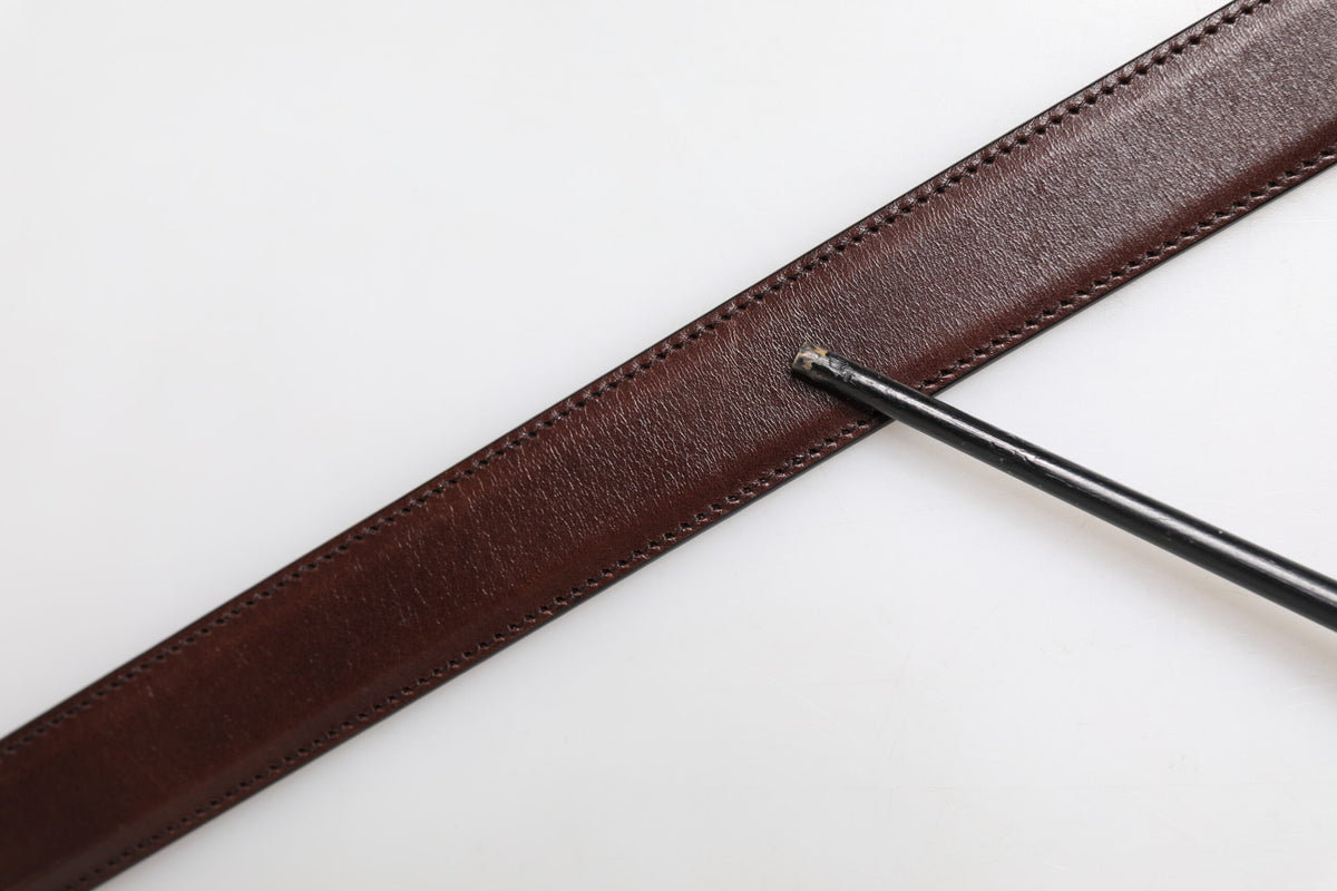 Ceinture classique à boucle logo en métal argenté marron Dolce &amp; Gabbana