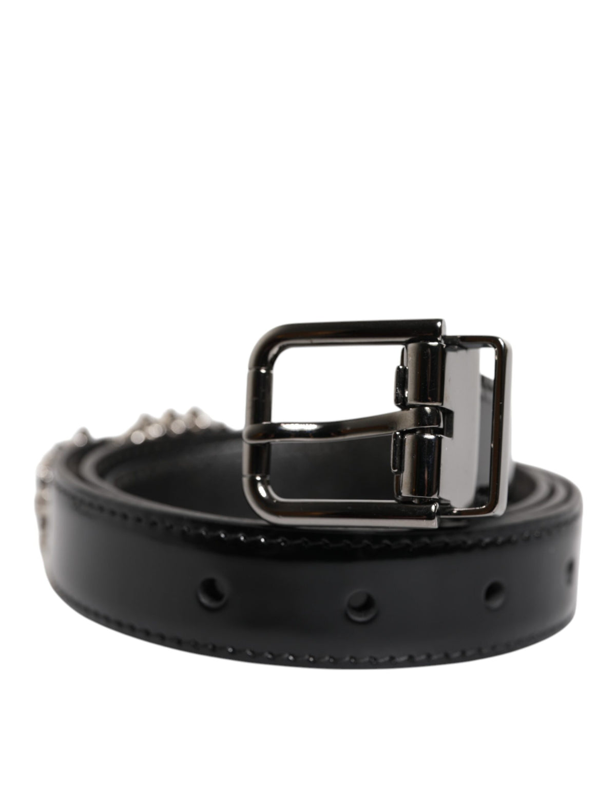 Dolce &amp; Gabbana Zwarte Riem met Metalen Logo Gesp