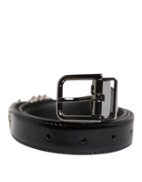 Dolce &amp; Gabbana Zwarte Riem met Metalen Logo Gesp