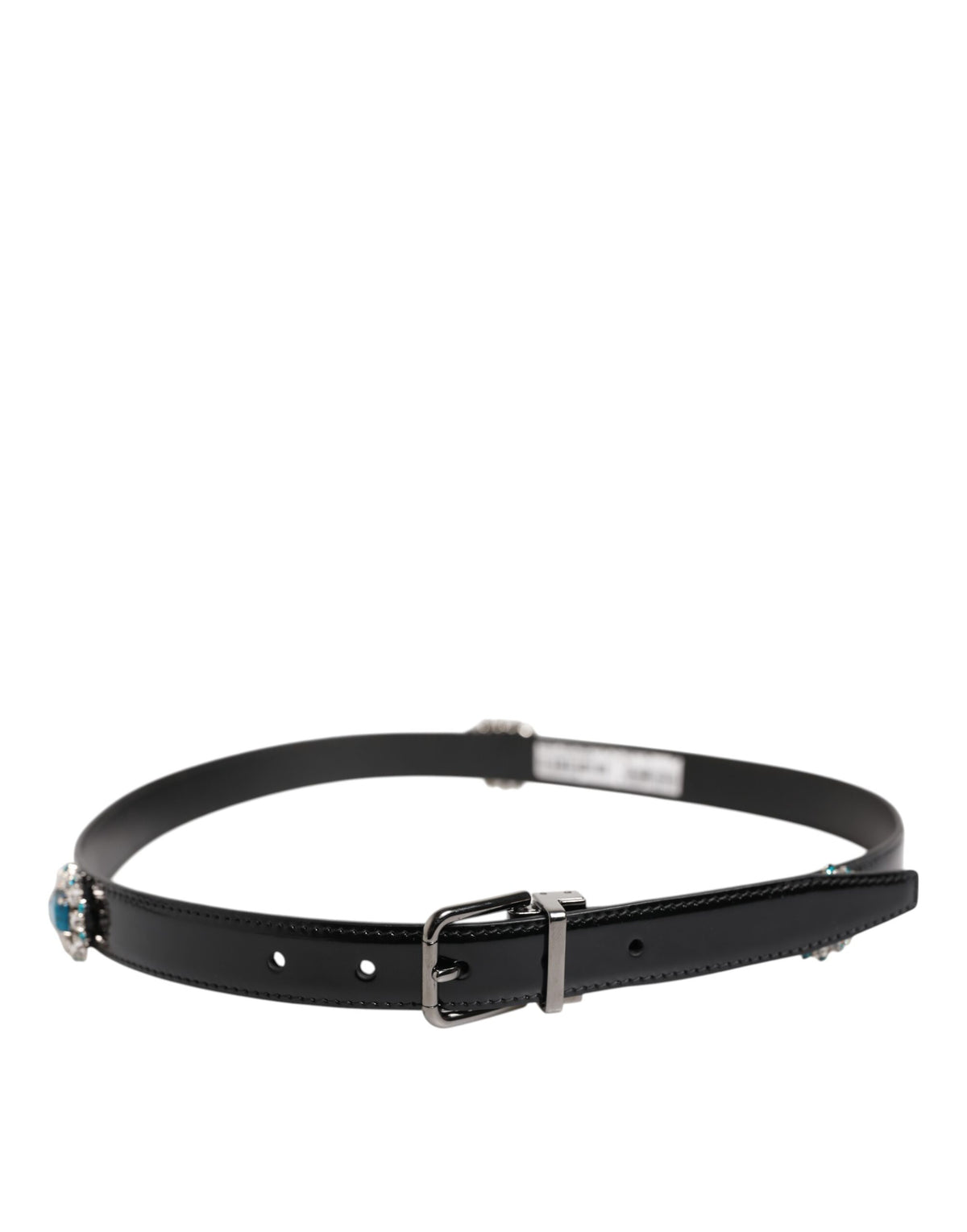 Dolce &amp; Gabbana Zwarte Riem met Metalen Logo Gesp