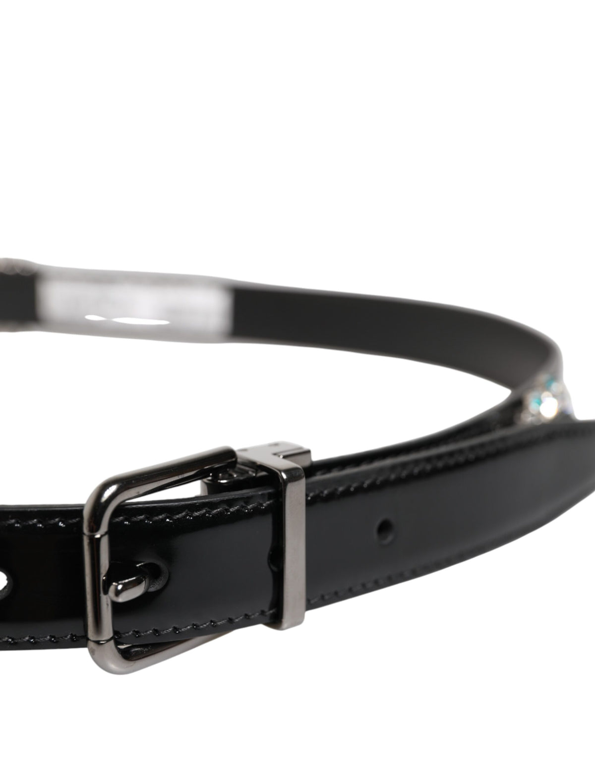 Dolce &amp; Gabbana Zwarte Riem met Metalen Logo Gesp