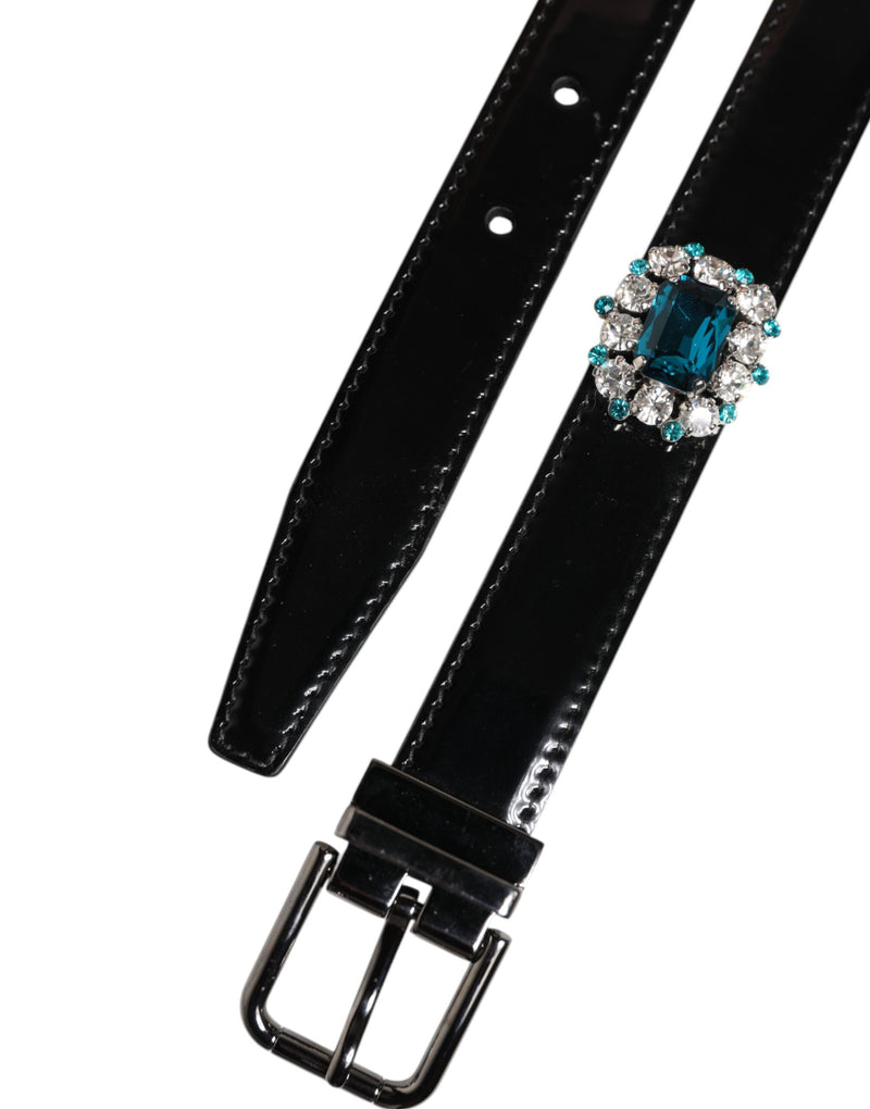 Dolce &amp; Gabbana Zwarte Riem met Metalen Logo Gesp