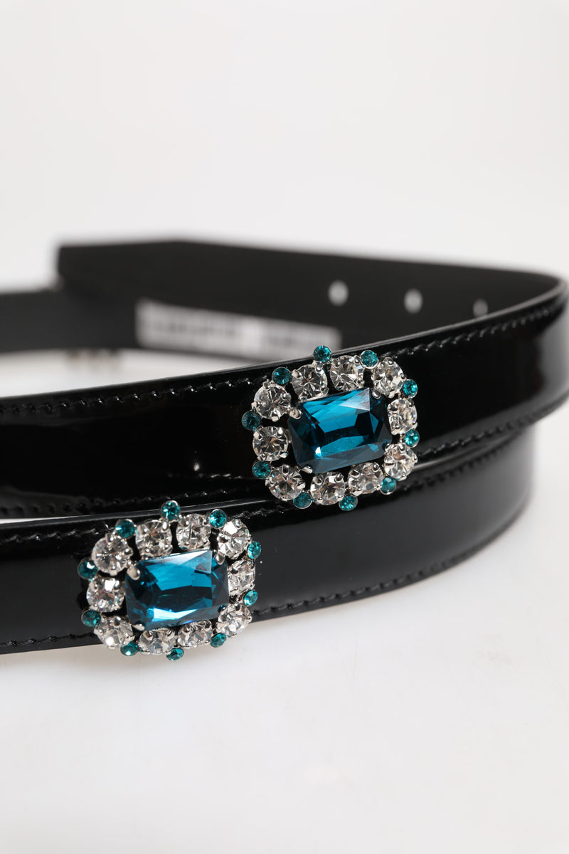 Dolce &amp; Gabbana Zwarte Riem met Metalen Logo Gesp