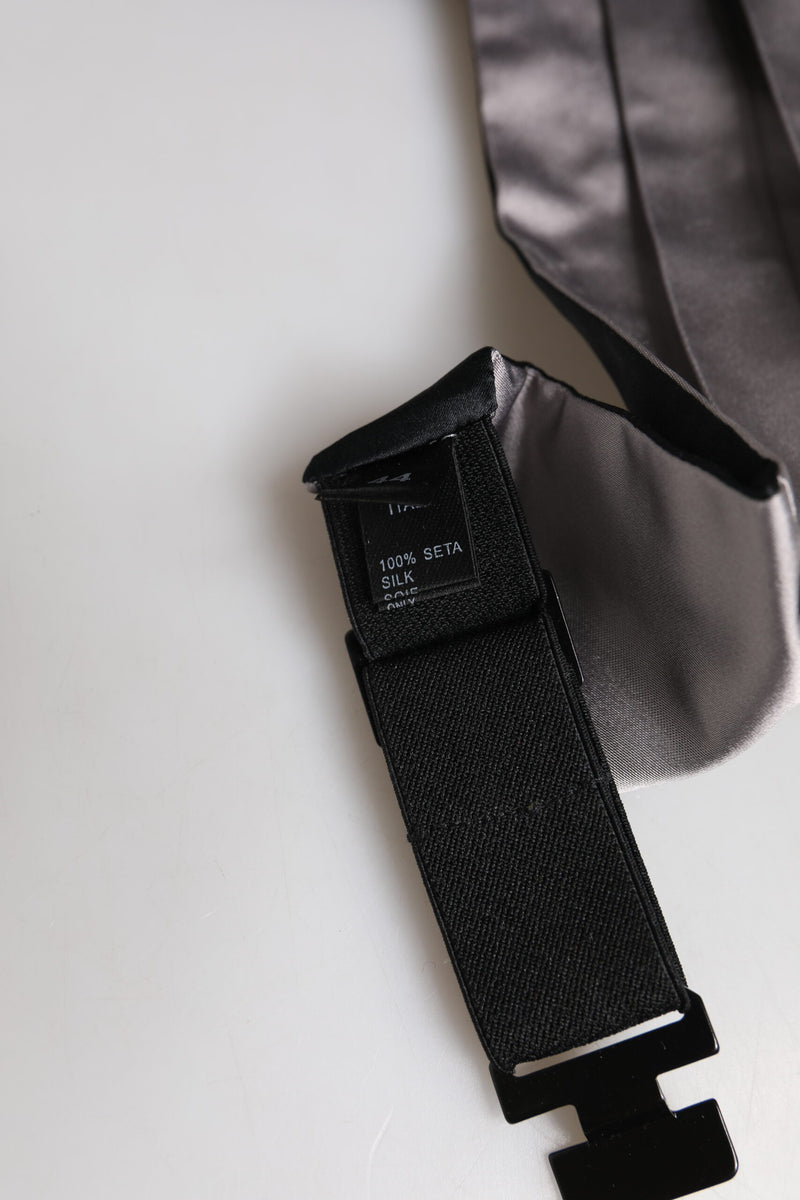 Dolce &amp; Gabbana Grijze Heren 100% Zijden Riem Brede Taille Cummerbund
