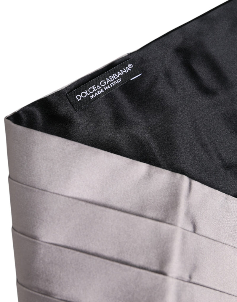 Dolce &amp; Gabbana Grijze Heren 100% Zijden Riem Brede Taille Cummerbund