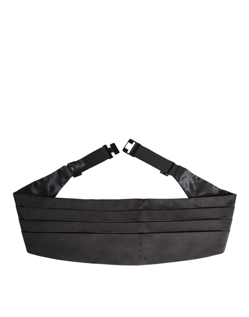 Dolce &amp; Gabbana Zwarte Heren 100% Zijden Riem Brede Taille Cummerbund