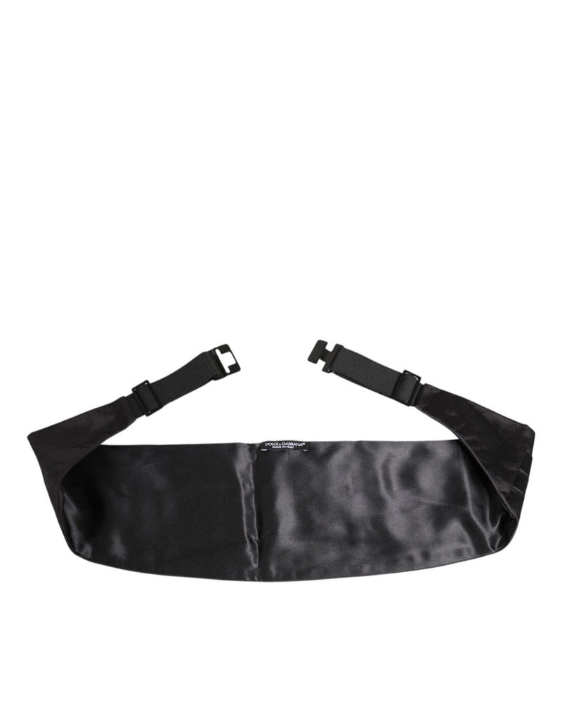 Dolce &amp; Gabbana Zwarte Heren 100% Zijden Riem Brede Taille Cummerbund