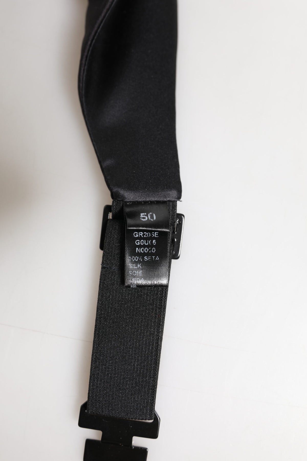 Ceinture large 100 % soie noire Dolce &amp; Gabbana pour homme