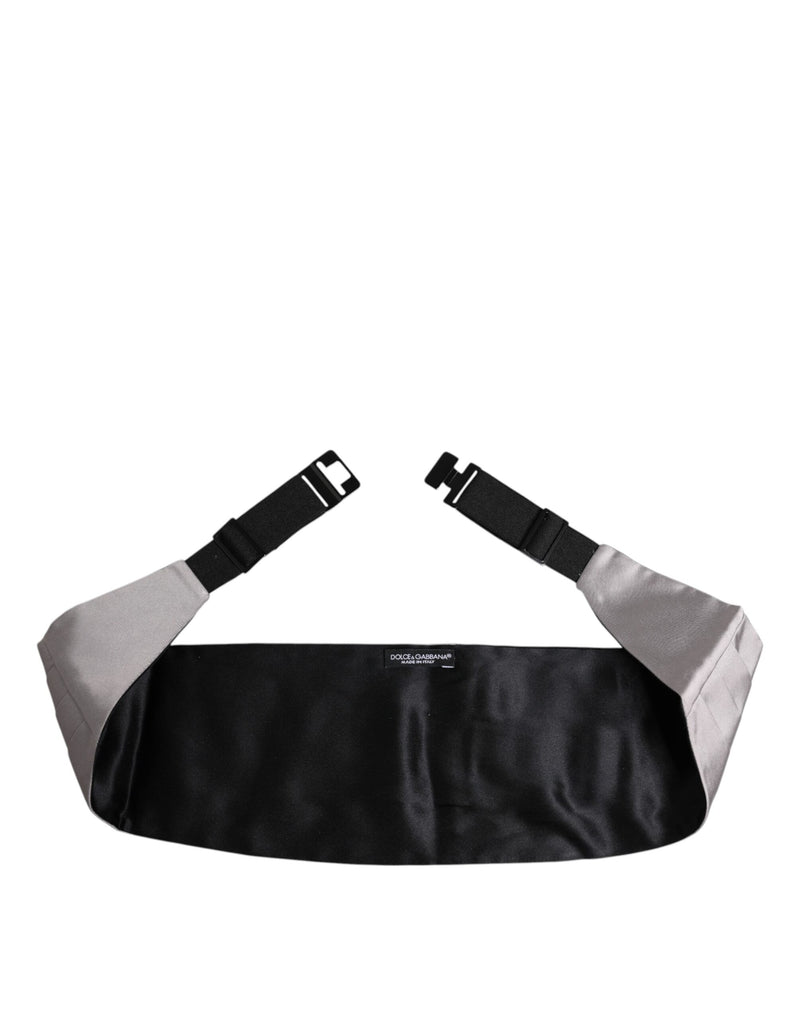 Dolce &amp; Gabbana Grijze Heren 100% Zijden Riem Brede Taille Cummerbund