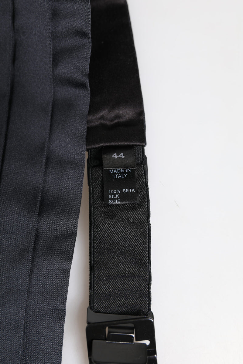 Ceinture Dolce &amp; Gabbana bleu foncé 100 % soie