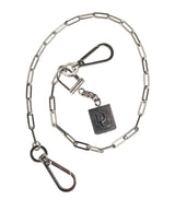 Porte-clés ceinture à breloque DG en métal argenté Dolce &amp; Gabbana