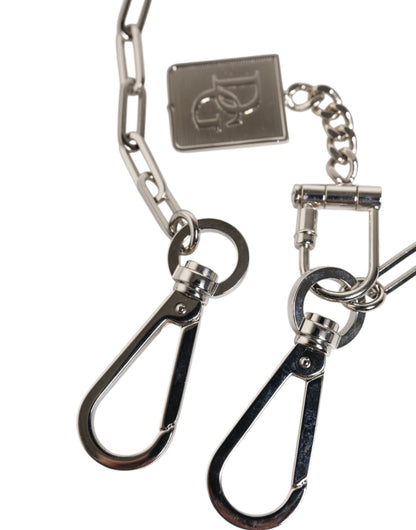 Porte-clés ceinture à breloque DG en métal argenté Dolce &amp; Gabbana