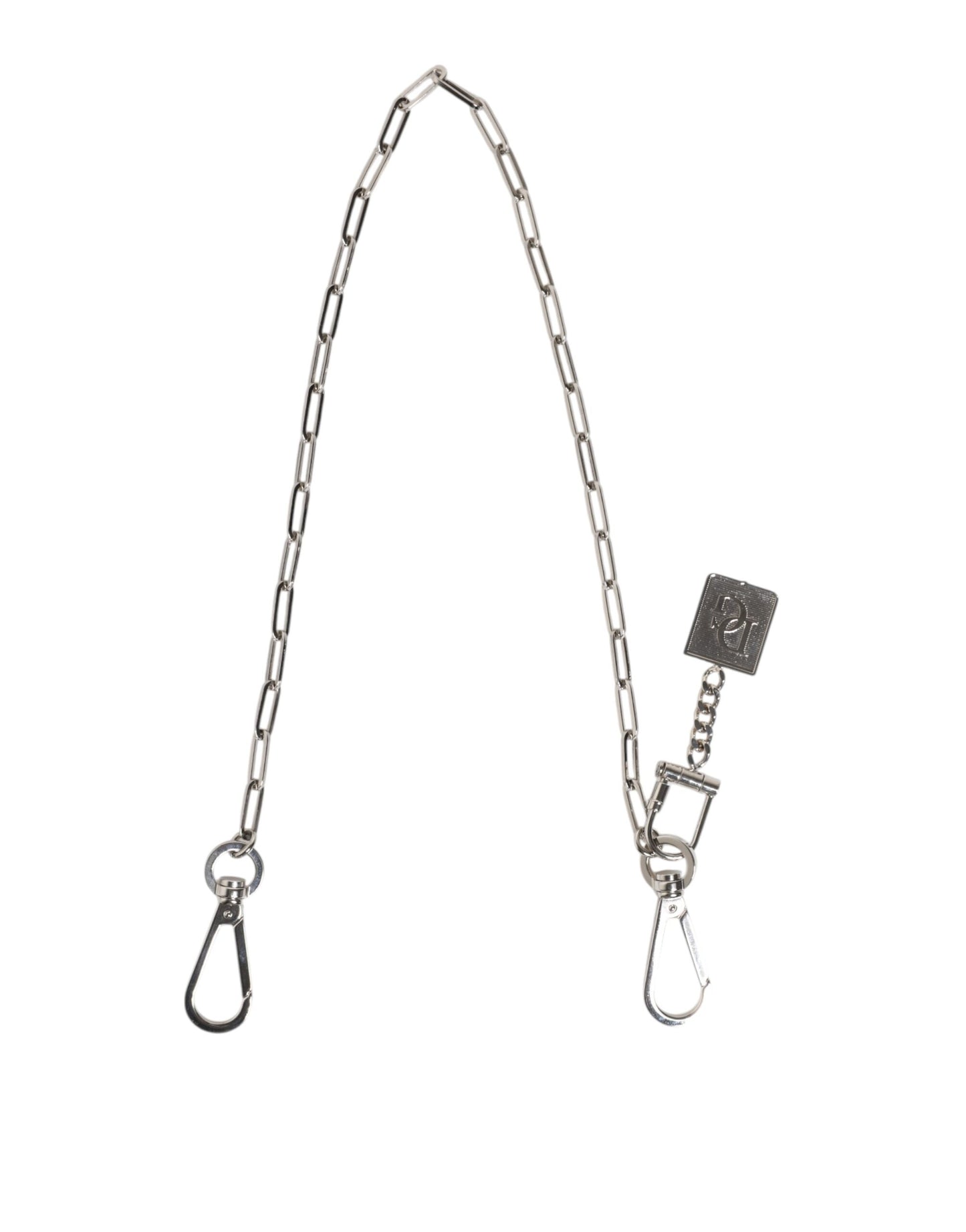 Porte-clés ceinture à breloque DG en métal argenté Dolce &amp; Gabbana