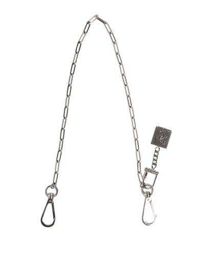 Porte-clés ceinture à breloque DG en métal argenté Dolce &amp; Gabbana