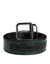 Ceinture à boucle logo DG en polyester vert et noir Dolce &amp; Gabbana