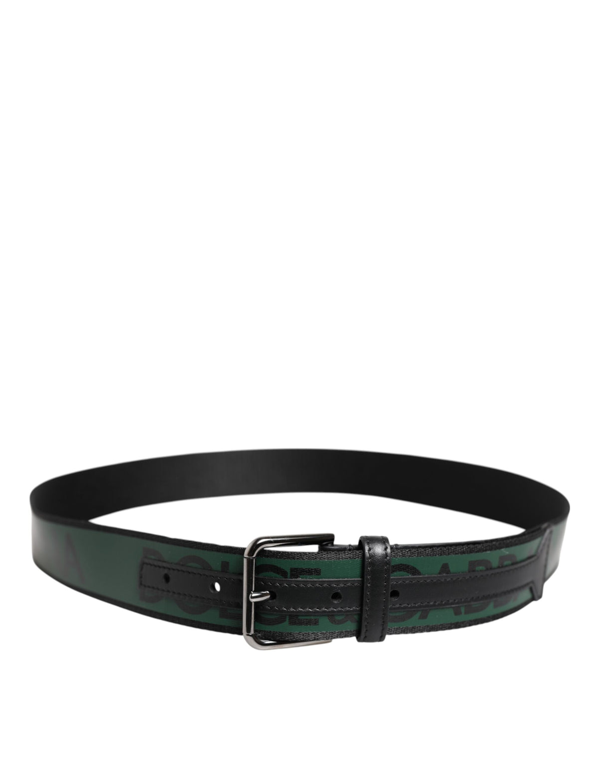 Ceinture à boucle logo DG en polyester vert et noir Dolce &amp; Gabbana