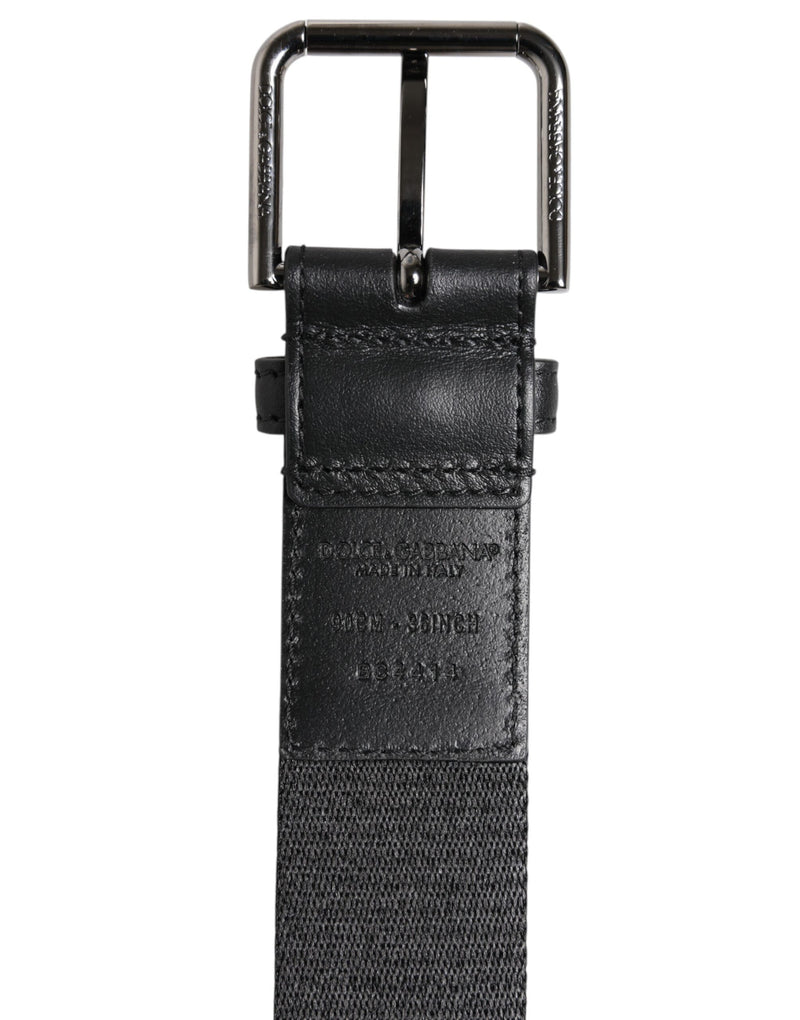 Dolce &amp; Gabbana Groene Zwarte Polyester DG Logo Gesp Riem