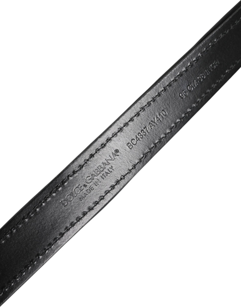 Ceinture à boucle en métal ornée de sequins noirs Dolce &amp; Gabbana