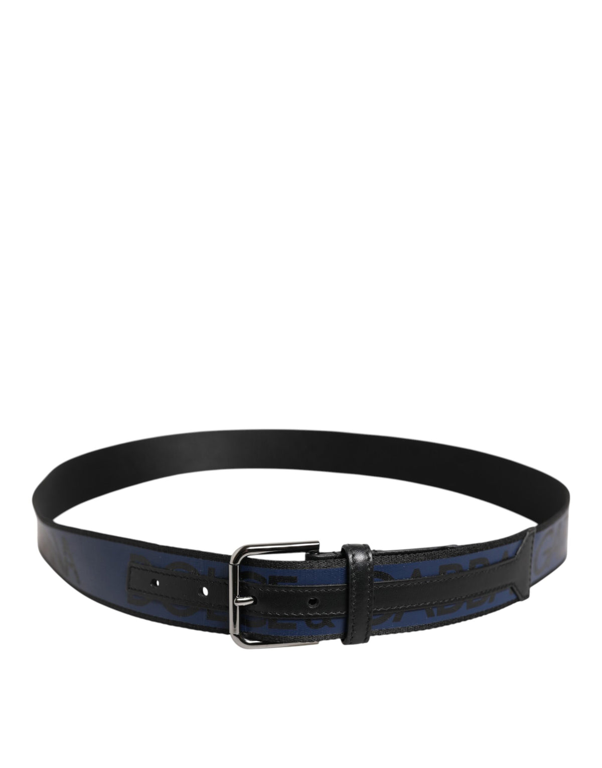 Ceinture Dolce &amp; Gabbana en polyester bleu et noir avec boucle en métal