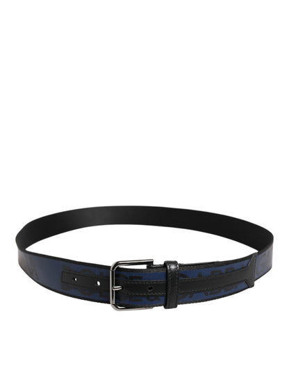 Ceinture Dolce & Gabbana en polyester bleu et noir avec boucle en métal