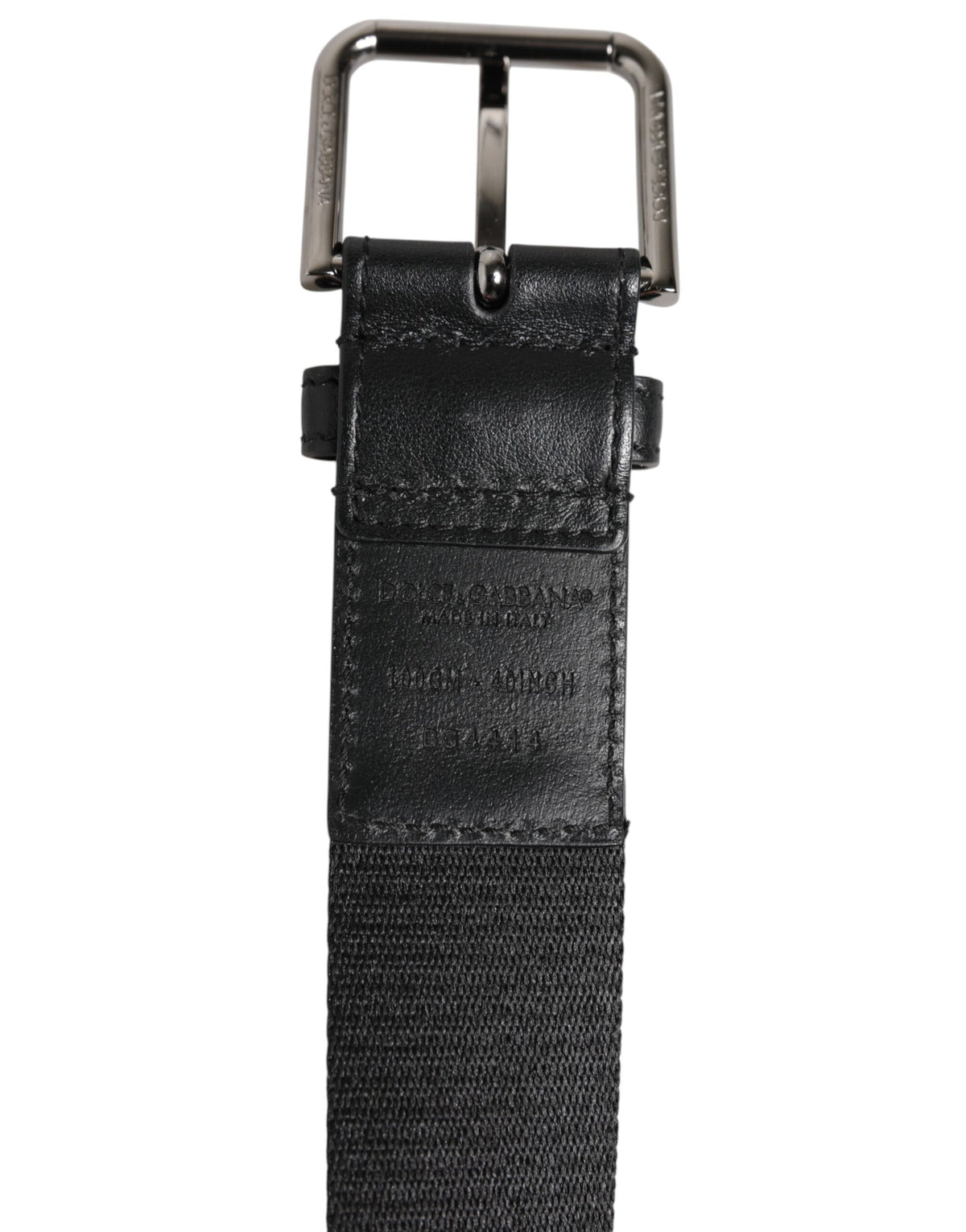 Ceinture Dolce &amp; Gabbana en polyester bleu et noir avec boucle en métal