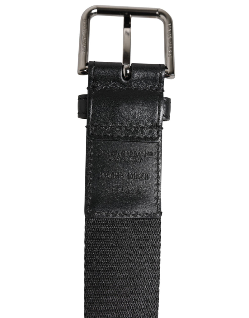 Ceinture Dolce &amp; Gabbana en polyester bleu et noir avec boucle en métal