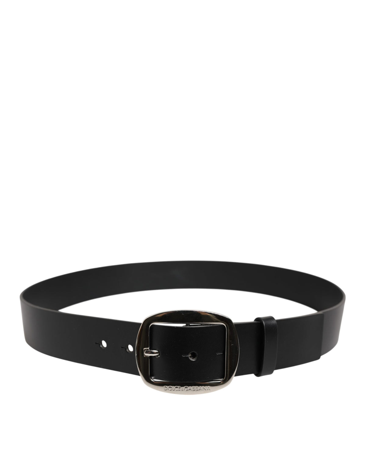 Ceinture classique en cuir noir Dolce &amp; Gabbana avec boucle en métal
