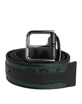 Ceinture à boucle logo DG en polyester vert et noir Dolce &amp; Gabbana