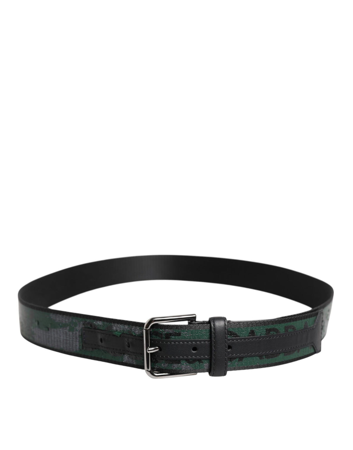 Ceinture à boucle logo DG en polyester vert et noir Dolce &amp; Gabbana