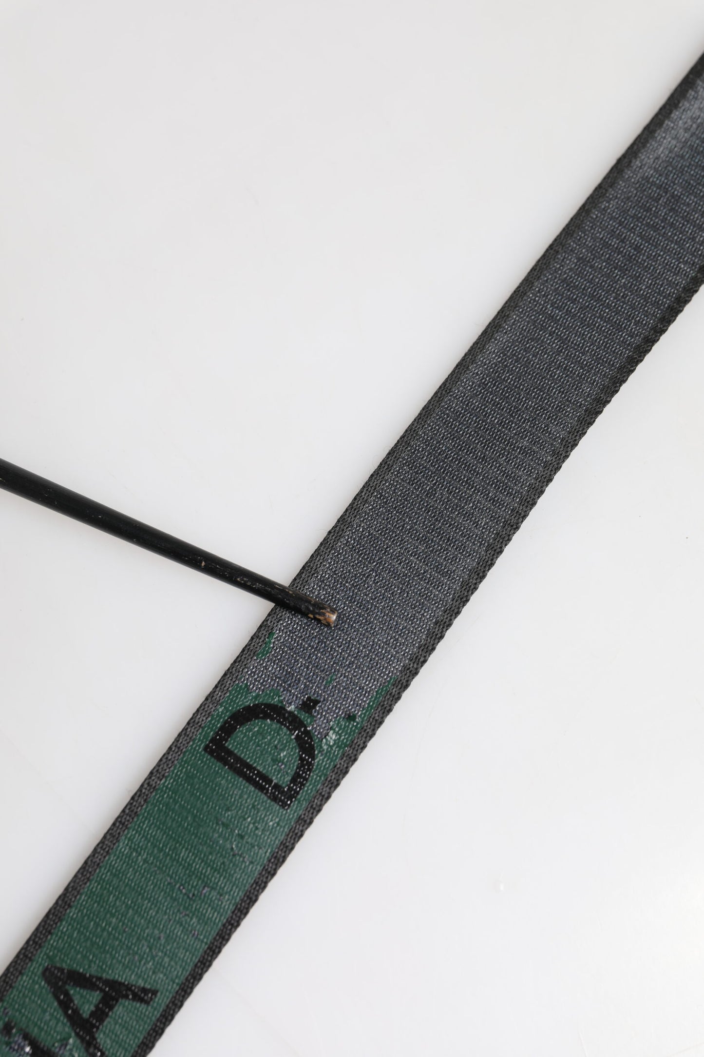 Ceinture à boucle logo DG en polyester vert et noir Dolce & Gabbana