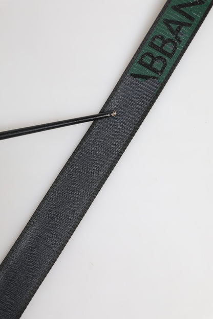 Ceinture à boucle logo DG en polyester vert et noir Dolce & Gabbana