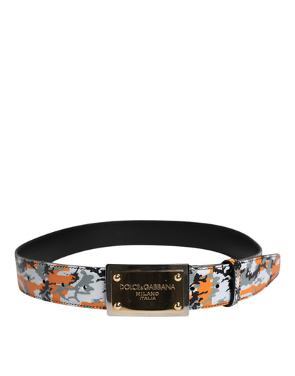 Ceinture à boucle métallique avec logo camouflage multicolore Dolce & Gabbana