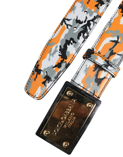 Ceinture à boucle métallique avec logo camouflage multicolore Dolce & Gabbana