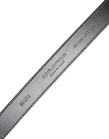 Ceinture classique en cuir bleu Dolce & Gabbana avec boucle en métal et logo DG