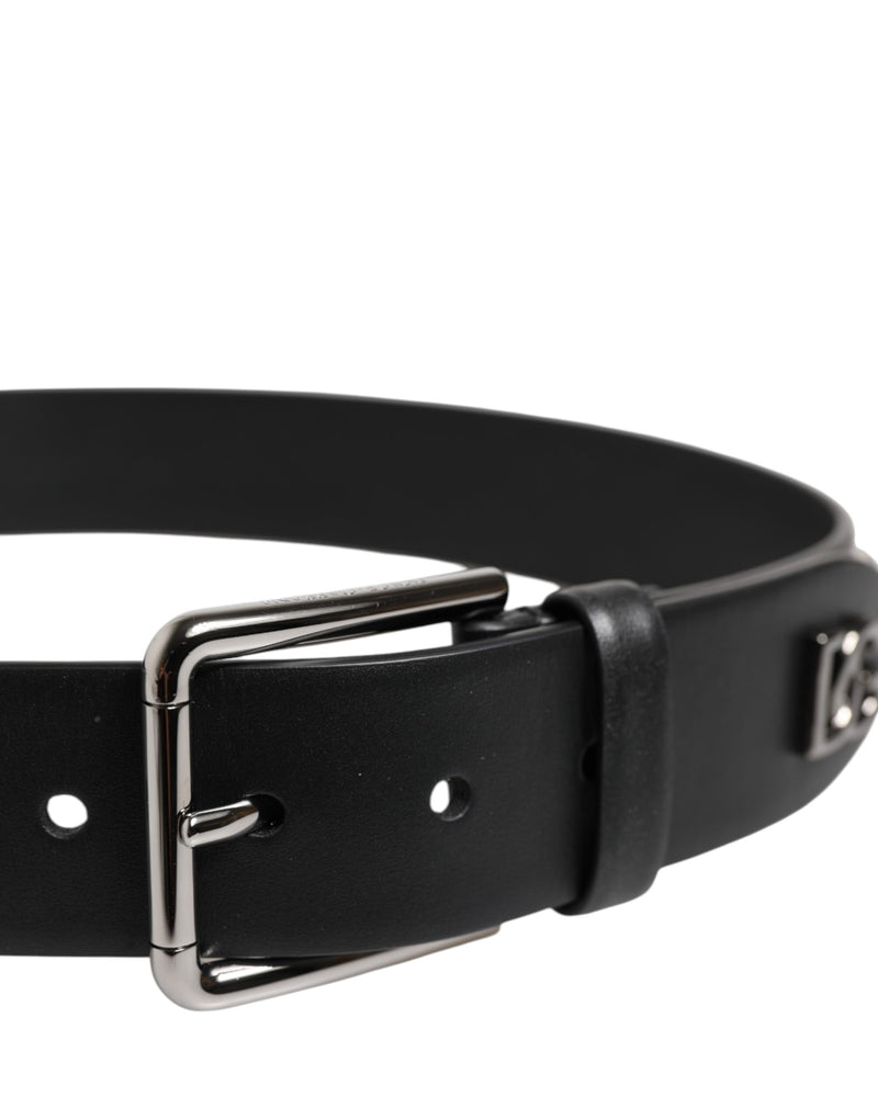 Dolce &amp; Gabbana zwarte leren DG metalen gesp met studs