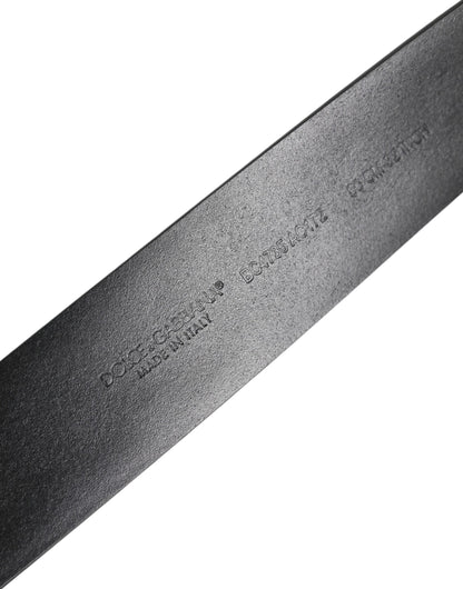 Ceinture Dolce & Gabbana en cuir noir clouté avec boucle en métal DG