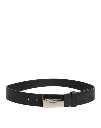 Dolce & Gabbana Black Leather Classic Metal Logo Buckle Belt